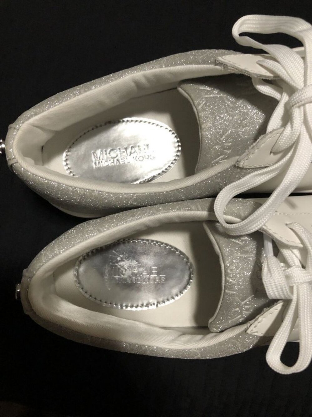 Michael Kors Keaton Low Trainers, Size 9.5, JC25G, Leather, White/Sliver - Picture 4 of 7